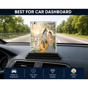 Shree Krishna Acrylic Car Dashboard Showpiece | Double-Sided Shree Krishna Photo Stand | 3 X 4 Inch Photo | Transparent Acrylic Frame With Black Base | Car Dashboard, Office & Table Decor (F72047) Shree Krishna Acrylic Car Dashboard Showpiece | Double-Sided Shree Krishna Photo Stand | 3 X 4 Inch Photo | Transparent Acrylic Frame With Black Base | Car Dashboard, Office & Table Decor (F72047)