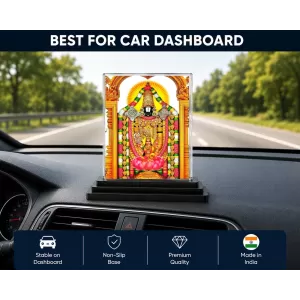 Tirupati Balaji Acrylic Car Dashboard Showpiece | Double-Sided Tirupati Balaji Photo Stand | 3 X 4 Inch Photo | Transparent Acrylic Frame With Black Base | Car Dashboard, Office & Table Decor (F72049) Tirupati Balaji Acrylic Car Dashboard Showpiece | Double-Sided Tirupati Balaji Photo Stand | 3 X 4 Inch Photo | Transparent Acrylic Frame With Black Base | Car Dashboard, Office & Table Decor (F72049)