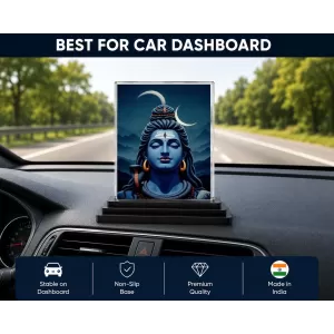 Lord Shiva Acrylic Car Dashboard Showpiece | Double-Sided Lord Shiva Photo Stand | 3 X 4 Inch Photo | Transparent Acrylic Frame With Black Base | Car Dashboard, Office & Table Decor (F72054) Lord Shiva Acrylic Car Dashboard Showpiece | Double-Sided Lord Shiva Photo Stand | 3 X 4 Inch Photo | Transparent Acrylic Frame With Black Base | Car Dashboard, Office & Table Decor (F72054)