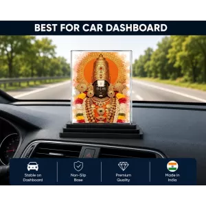 Tirupati Balaji Acrylic Car Dashboard Showpiece | Double-Sided Tirupati Balaji Photo Stand | 3 X 4 Inch Photo | Transparent Acrylic Frame With Black Base | Car Dashboard, Office & Table Decor (F72055) Tirupati Balaji Acrylic Car Dashboard Showpiece | Double-Sided Tirupati Balaji Photo Stand | 3 X 4 Inch Photo | Transparent Acrylic Frame With Black Base | Car Dashboard, Office & Table Decor (F72055)