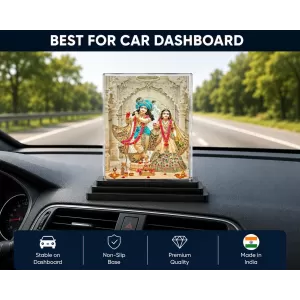 Shree Krishna And Shree Radha Acrylic Car Dashboard Showpiece | Double-Sided Shree Krishna And Shree Radha Photo Stand | 3 X 4 Inch Photo | Transparent Acrylic Frame With Black Base | Car Dashboard, Office & Table Decor (F72062) Shree Krishna And Shree Radha Acrylic Car Dashboard Showpiece | Double-Sided Shree Krishna And Shree Radha Photo Stand | 3 X 4 Inch Photo | Transparent Acrylic Frame With Black Base | Car Dashboard, Office & Table Decor (F72062)