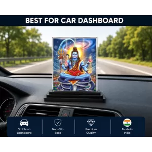 Lord Shiva Acrylic Car Dashboard Showpiece | Double-Sided Lord Shiva Photo Stand | 3 X 4 Inch Photo | Transparent Acrylic Frame With Black Base | Car Dashboard, Office & Table Decor (F72071) Lord Shiva Acrylic Car Dashboard Showpiece | Double-Sided Lord Shiva Photo Stand | 3 X 4 Inch Photo | Transparent Acrylic Frame With Black Base | Car Dashboard, Office & Table Decor (F72071)