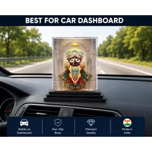 Jagannatha Acrylic Car Dashboard Showpiece | Double-Sided Jagannatha Photo Stand | 3 X 4 Inch Photo | Transparent Acrylic Frame With Black Base | Car Dashboard, Office & Table Decor (F72274) Jagannatha Acrylic Car Dashboard Showpiece | Double-Sided Jagannatha Photo Stand | 3 X 4 Inch Photo | Transparent Acrylic Frame With Black Base | Car Dashboard, Office & Table Decor (F72274)