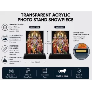 Murugan Acrylic Car Dashboard Showpiece | Double-Sided Murugan Photo Stand | 3 X 4 Inch Photo | Transparent Acrylic Frame With Black Base | Car Dashboard, Office & Table Decor (F71810) Murugan Acrylic Car Dashboard Showpiece | Double-Sided Murugan Photo Stand | 3 X 4 Inch Photo | Transparent Acrylic Frame With Black Base | Car Dashboard, Office & Table Decor (F71810)
