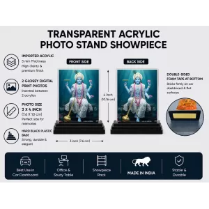 Lakshmi Acrylic Car Dashboard Showpiece | Double-Sided Lakshmi Photo Stand | 3 X 4 Inch Photo | Transparent Acrylic Frame With Black Base | Car Dashboard, Office & Table Decor (F71819) Lakshmi Acrylic Car Dashboard Showpiece | Double-Sided Lakshmi Photo Stand | 3 X 4 Inch Photo | Transparent Acrylic Frame With Black Base | Car Dashboard, Office & Table Decor (F71819)