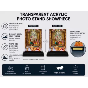 Krishna And Radha Acrylic Car Dashboard Showpiece | Double-Sided Krishna And Radha Photo Stand | 3 X 4 Inch Photo | Transparent Acrylic Frame With Black Base | Car Dashboard, Office & Table Decor (F71884) Krishna And Radha Acrylic Car Dashboard Showpiece | Double-Sided Krishna And Radha Photo Stand | 3 X 4 Inch Photo | Transparent Acrylic Frame With Black Base | Car Dashboard, Office & Table Decor (F71884)
