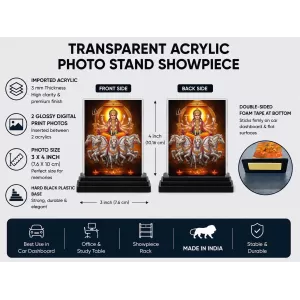 Surya Acrylic Car Dashboard Showpiece | Double-Sided Surya Photo Stand | 3 X 4 Inch Photo | Transparent Acrylic Frame With Black Base | Car Dashboard, Office & Table Decor (F71990) Surya Acrylic Car Dashboard Showpiece | Double-Sided Surya Photo Stand | 3 X 4 Inch Photo | Transparent Acrylic Frame With Black Base | Car Dashboard, Office & Table Decor (F71990)