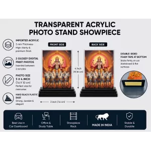 Surya Acrylic Car Dashboard Showpiece | Double-Sided Surya Photo Stand | 3 X 4 Inch Photo | Transparent Acrylic Frame With Black Base | Car Dashboard, Office & Table Decor (F72001) Surya Acrylic Car Dashboard Showpiece | Double-Sided Surya Photo Stand | 3 X 4 Inch Photo | Transparent Acrylic Frame With Black Base | Car Dashboard, Office & Table Decor (F72001)