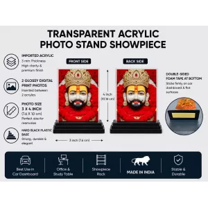 Hanuman Acrylic Car Dashboard Showpiece | Double-Sided Hanuman Photo Stand | 3 X 4 Inch Photo | Transparent Acrylic Frame With Black Base | Car Dashboard, Office & Table Decor (F72017) Hanuman Acrylic Car Dashboard Showpiece | Double-Sided Hanuman Photo Stand | 3 X 4 Inch Photo | Transparent Acrylic Frame With Black Base | Car Dashboard, Office & Table Decor (F72017)