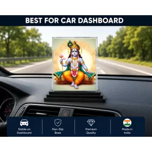 Shree Krishna Acrylic Car Dashboard Showpiece | Double-Sided Shree Krishna Photo Stand | 3 X 4 Inch Photo | Transparent Acrylic Frame With Black Base | Car Dashboard, Office & Table Decor (F70984) Shree Krishna Acrylic Car Dashboard Showpiece | Double-Sided Shree Krishna Photo Stand | 3 X 4 Inch Photo | Transparent Acrylic Frame With Black Base | Car Dashboard, Office & Table Decor (F70984)