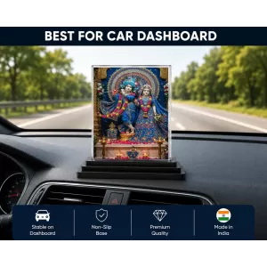 Shree Radha Shree Krishna Acrylic Car Dashboard Showpiece | Double-Sided Shree Radha Shree Krishna Photo Stand | 3 X 4 Inch Photo | Transparent Acrylic Frame With Black Base | Car Dashboard, Office & Table Decor (F70992) Shree Radha Shree Krishna Acrylic Car Dashboard Showpiece | Double-Sided Shree Radha Shree Krishna Photo Stand | 3 X 4 Inch Photo | Transparent Acrylic Frame With Black Base | Car Dashboard, Office & Table Decor (F70992)