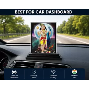 Lord Murugan Acrylic Car Dashboard Showpiece | Double-Sided Lord Murugan Photo Stand | 3 X 4 Inch Photo | Transparent Acrylic Frame With Black Base | Car Dashboard, Office & Table Decor (F71000) Lord Murugan Acrylic Car Dashboard Showpiece | Double-Sided Lord Murugan Photo Stand | 3 X 4 Inch Photo | Transparent Acrylic Frame With Black Base | Car Dashboard, Office & Table Decor (F71000)
