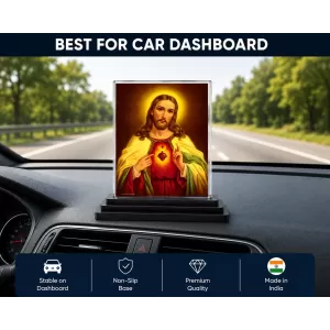 Jesus Christ Acrylic Car Dashboard Showpiece | Double-Sided Jesus Christ Photo Stand | 3 X 4 Inch Photo | Transparent Acrylic Frame With Black Base | Car Dashboard, Office & Table Decor (F71002) Jesus Christ Acrylic Car Dashboard Showpiece | Double-Sided Jesus Christ Photo Stand | 3 X 4 Inch Photo | Transparent Acrylic Frame With Black Base | Car Dashboard, Office & Table Decor (F71002)