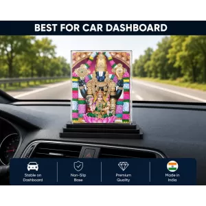 Tirupati Balaji Acrylic Car Dashboard Showpiece | Double-Sided Tirupati Balaji Photo Stand | 3 X 4 Inch Photo | Transparent Acrylic Frame With Black Base | Car Dashboard, Office & Table Decor (F71005) Tirupati Balaji Acrylic Car Dashboard Showpiece | Double-Sided Tirupati Balaji Photo Stand | 3 X 4 Inch Photo | Transparent Acrylic Frame With Black Base | Car Dashboard, Office & Table Decor (F71005)