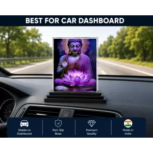 Goutam Buddha Acrylic Car Dashboard Showpiece | Double-Sided Goutam Buddha Photo Stand | 3 X 4 Inch Photo | Transparent Acrylic Frame With Black Base | Car Dashboard, Office & Table Decor (F71010) Goutam Buddha Acrylic Car Dashboard Showpiece | Double-Sided Goutam Buddha Photo Stand | 3 X 4 Inch Photo | Transparent Acrylic Frame With Black Base | Car Dashboard, Office & Table Decor (F71010)