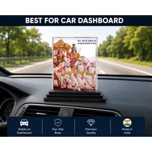 Shree Krishna And Arjuna Acrylic Car Dashboard Showpiece | Double-Sided Shree Krishna And Arjuna Photo Stand | 3 X 4 Inch Photo | Transparent Acrylic Frame With Black Base | Car Dashboard, Office & Table Decor (F71016) Shree Krishna And Arjuna Acrylic Car Dashboard Showpiece | Double-Sided Shree Krishna And Arjuna Photo Stand | 3 X 4 Inch Photo | Transparent Acrylic Frame With Black Base | Car Dashboard, Office & Table Decor (F71016)