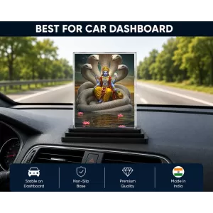 Lord Vishnu Acrylic Car Dashboard Showpiece | Double-Sided Lord Vishnu Photo Stand | 3 X 4 Inch Photo | Transparent Acrylic Frame With Black Base | Car Dashboard, Office & Table Decor (F71019) Lord Vishnu Acrylic Car Dashboard Showpiece | Double-Sided Lord Vishnu Photo Stand | 3 X 4 Inch Photo | Transparent Acrylic Frame With Black Base | Car Dashboard, Office & Table Decor (F71019)