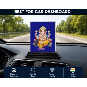 Lord Ganesha Acrylic Car Dashboard Showpiece | Double-Sided Lord Ganesha Photo Stand | 3 X 4 Inch Photo | Transparent Acrylic Frame With Black Base | Car Dashboard, Office & Table Decor (F71022) Lord Ganesha Acrylic Car Dashboard Showpiece | Double-Sided Lord Ganesha Photo Stand | 3 X 4 Inch Photo | Transparent Acrylic Frame With Black Base | Car Dashboard, Office & Table Decor (F71022)