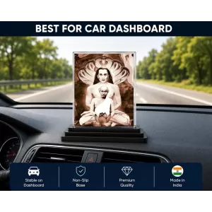 Mahaavatar Babaji Acrylic Car Dashboard Showpiece | Double-Sided Mahaavatar Babaji Photo Stand | 3 X 4 Inch Photo | Transparent Acrylic Frame With Black Base | Car Dashboard, Office & Table Decor (F71048) Mahaavatar Babaji Acrylic Car Dashboard Showpiece | Double-Sided Mahaavatar Babaji Photo Stand | 3 X 4 Inch Photo | Transparent Acrylic Frame With Black Base | Car Dashboard, Office & Table Decor (F71048)