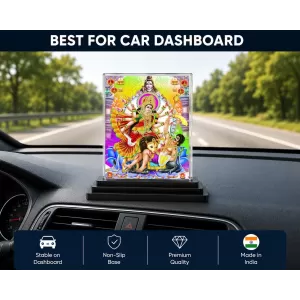 Goddess Durga Acrylic Car Dashboard Showpiece | Double-Sided Goddess Durga Photo Stand | 3 X 4 Inch Photo | Transparent Acrylic Frame With Black Base | Car Dashboard, Office & Table Decor (F71073) Goddess Durga Acrylic Car Dashboard Showpiece | Double-Sided Goddess Durga Photo Stand | 3 X 4 Inch Photo | Transparent Acrylic Frame With Black Base | Car Dashboard, Office & Table Decor (F71073)
