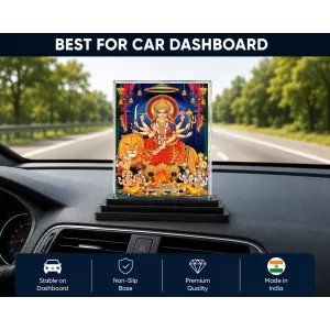 Goddess Durga Acrylic Car Dashboard Showpiece | Double-Sided Goddess Durga Photo Stand | 3 X 4 Inch Photo | Transparent Acrylic Frame With Black Base | Car Dashboard, Office & Table Decor (F71085) Goddess Durga Acrylic Car Dashboard Showpiece | Double-Sided Goddess Durga Photo Stand | 3 X 4 Inch Photo | Transparent Acrylic Frame With Black Base | Car Dashboard, Office & Table Decor (F71085)