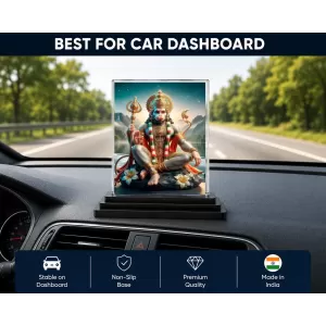 Hanuman Acrylic Car Dashboard Showpiece | Double-Sided Hanuman Photo Stand | 3 X 4 Inch Photo | Transparent Acrylic Frame With Black Base | Car Dashboard, Office & Table Decor (F71112) Hanuman Acrylic Car Dashboard Showpiece | Double-Sided Hanuman Photo Stand | 3 X 4 Inch Photo | Transparent Acrylic Frame With Black Base | Car Dashboard, Office & Table Decor (F71112)