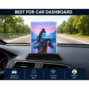 Lord Shiva Acrylic Car Dashboard Showpiece | Double-Sided Lord Shiva Photo Stand | 3 X 4 Inch Photo | Transparent Acrylic Frame With Black Base | Car Dashboard, Office & Table Decor (F71114) Lord Shiva Acrylic Car Dashboard Showpiece | Double-Sided Lord Shiva Photo Stand | 3 X 4 Inch Photo | Transparent Acrylic Frame With Black Base | Car Dashboard, Office & Table Decor (F71114)