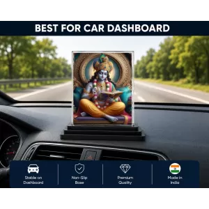 Shree Krishna Acrylic Car Dashboard Showpiece | Double-Sided Shree Krishna Photo Stand | 3 X 4 Inch Photo | Transparent Acrylic Frame With Black Base | Car Dashboard, Office & Table Decor (F71115) Shree Krishna Acrylic Car Dashboard Showpiece | Double-Sided Shree Krishna Photo Stand | 3 X 4 Inch Photo | Transparent Acrylic Frame With Black Base | Car Dashboard, Office & Table Decor (F71115)