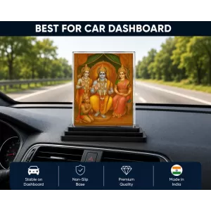 Lord Ram Darbar Acrylic Car Dashboard Showpiece | Double-Sided Lord Ram Darbar Photo Stand | 3 X 4 Inch Photo | Transparent Acrylic Frame With Black Base | Car Dashboard, Office & Table Decor (F71116) Lord Ram Darbar Acrylic Car Dashboard Showpiece | Double-Sided Lord Ram Darbar Photo Stand | 3 X 4 Inch Photo | Transparent Acrylic Frame With Black Base | Car Dashboard, Office & Table Decor (F71116)