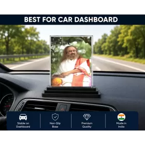 Shree Shree Ravi Shankar Acrylic Car Dashboard Showpiece | Double-Sided Shree Shree Ravi Shankar Photo Stand | 3 X 4 Inch Photo | Transparent Acrylic Frame With Black Base | Car Dashboard, Office & Table Decor (F71303) Shree Shree Ravi Shankar Acrylic Car Dashboard Showpiece | Double-Sided Shree Shree Ravi Shankar Photo Stand | 3 X 4 Inch Photo | Transparent Acrylic Frame With Black Base | Car Dashboard, Office & Table Decor (F71303)