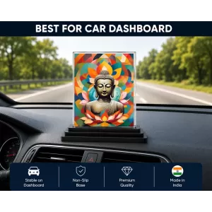 The Buddha Acrylic Car Dashboard Showpiece | Double-Sided The Buddha Photo Stand | 3 X 4 Inch Photo | Transparent Acrylic Frame With Black Base | Car Dashboard, Office & Table Decor (F71306) The Buddha Acrylic Car Dashboard Showpiece | Double-Sided The Buddha Photo Stand | 3 X 4 Inch Photo | Transparent Acrylic Frame With Black Base | Car Dashboard, Office & Table Decor (F71306)