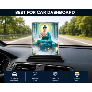 Gautama Buddha Acrylic Car Dashboard Showpiece | Double-Sided Gautama Buddha Photo Stand | 3 X 4 Inch Photo | Transparent Acrylic Frame With Black Base | Car Dashboard, Office & Table Decor (F71309) Gautama Buddha Acrylic Car Dashboard Showpiece | Double-Sided Gautama Buddha Photo Stand | 3 X 4 Inch Photo | Transparent Acrylic Frame With Black Base | Car Dashboard, Office & Table Decor (F71309)