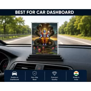 Vishnu Acrylic Car Dashboard Showpiece | Double-Sided Vishnu Photo Stand | 3 X 4 Inch Photo | Transparent Acrylic Frame With Black Base | Car Dashboard, Office & Table Decor (F71315) Vishnu Acrylic Car Dashboard Showpiece | Double-Sided Vishnu Photo Stand | 3 X 4 Inch Photo | Transparent Acrylic Frame With Black Base | Car Dashboard, Office & Table Decor (F71315)