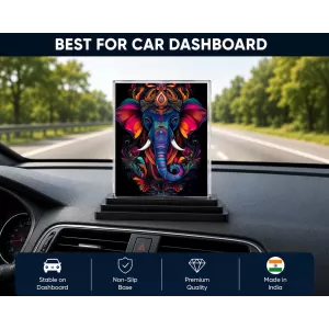 Ganesha Acrylic Car Dashboard Showpiece | Double-Sided Ganesha Photo Stand | 3 X 4 Inch Photo | Transparent Acrylic Frame With Black Base | Car Dashboard, Office & Table Decor (F71317) Ganesha Acrylic Car Dashboard Showpiece | Double-Sided Ganesha Photo Stand | 3 X 4 Inch Photo | Transparent Acrylic Frame With Black Base | Car Dashboard, Office & Table Decor (F71317)