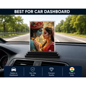 Radha Krishna Acrylic Car Dashboard Showpiece | Double-Sided Radha Krishna Photo Stand | 3 X 4 Inch Photo | Transparent Acrylic Frame With Black Base | Car Dashboard, Office & Table Decor (F71318) Radha Krishna Acrylic Car Dashboard Showpiece | Double-Sided Radha Krishna Photo Stand | 3 X 4 Inch Photo | Transparent Acrylic Frame With Black Base | Car Dashboard, Office & Table Decor (F71318)