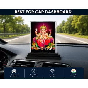 Ganesha Acrylic Car Dashboard Showpiece | Double-Sided Ganesha Photo Stand | 3 X 4 Inch Photo | Transparent Acrylic Frame With Black Base | Car Dashboard, Office & Table Decor (F71323) Ganesha Acrylic Car Dashboard Showpiece | Double-Sided Ganesha Photo Stand | 3 X 4 Inch Photo | Transparent Acrylic Frame With Black Base | Car Dashboard, Office & Table Decor (F71323)