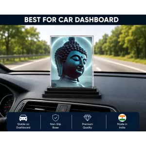 Gautama Buddha Acrylic Car Dashboard Showpiece | Double-Sided Gautama Buddha Photo Stand | 3 X 4 Inch Photo | Transparent Acrylic Frame With Black Base | Car Dashboard, Office & Table Decor (F71332) Gautama Buddha Acrylic Car Dashboard Showpiece | Double-Sided Gautama Buddha Photo Stand | 3 X 4 Inch Photo | Transparent Acrylic Frame With Black Base | Car Dashboard, Office & Table Decor (F71332)