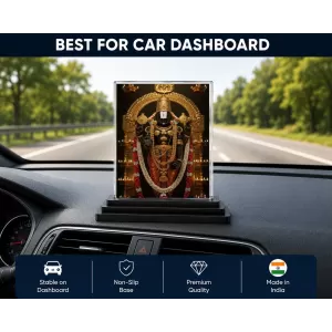 Venkateswara Acrylic Car Dashboard Showpiece | Double-Sided Venkateswara Photo Stand | 3 X 4 Inch Photo | Transparent Acrylic Frame With Black Base | Car Dashboard, Office & Table Decor (F71335) Venkateswara Acrylic Car Dashboard Showpiece | Double-Sided Venkateswara Photo Stand | 3 X 4 Inch Photo | Transparent Acrylic Frame With Black Base | Car Dashboard, Office & Table Decor (F71335)