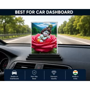 Lord Shree Krishna Acrylic Car Dashboard Showpiece | Double-Sided Lord Shree Krishna Photo Stand | 3 X 4 Inch Photo | Transparent Acrylic Frame With Black Base | Car Dashboard, Office & Table Decor (F71338) Lord Shree Krishna Acrylic Car Dashboard Showpiece | Double-Sided Lord Shree Krishna Photo Stand | 3 X 4 Inch Photo | Transparent Acrylic Frame With Black Base | Car Dashboard, Office & Table Decor (F71338)