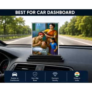 Village Paiting Acrylic Car Dashboard Showpiece | Double-Sided Village Paiting Photo Stand | 3 X 4 Inch Photo | Transparent Acrylic Frame With Black Base | Car Dashboard, Office & Table Decor (F71339) Village Paiting Acrylic Car Dashboard Showpiece | Double-Sided Village Paiting Photo Stand | 3 X 4 Inch Photo | Transparent Acrylic Frame With Black Base | Car Dashboard, Office & Table Decor (F71339)