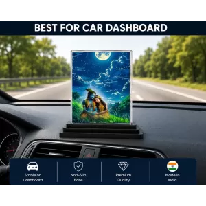 Radha Krishna Acrylic Car Dashboard Showpiece | Double-Sided Radha Krishna Photo Stand | 3 X 4 Inch Photo | Transparent Acrylic Frame With Black Base | Car Dashboard, Office & Table Decor (F71355) Radha Krishna Acrylic Car Dashboard Showpiece | Double-Sided Radha Krishna Photo Stand | 3 X 4 Inch Photo | Transparent Acrylic Frame With Black Base | Car Dashboard, Office & Table Decor (F71355)