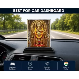 Lord Ganesha Acrylic Car Dashboard Showpiece | Double-Sided Lord Ganesha Photo Stand | 3 X 4 Inch Photo | Transparent Acrylic Frame With Black Base | Car Dashboard, Office & Table Decor (F71367) Lord Ganesha Acrylic Car Dashboard Showpiece | Double-Sided Lord Ganesha Photo Stand | 3 X 4 Inch Photo | Transparent Acrylic Frame With Black Base | Car Dashboard, Office & Table Decor (F71367)