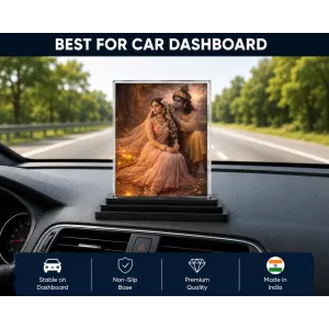 Radha And Shree Krishna Acrylic Car Dashboard Showpiece | Double-Sided Radha And Shree Krishna Photo Stand | 3 X 4 Inch Photo | Transparent Acrylic Frame With Black Base | Car Dashboard, Office & Table Decor (F71368) Radha And Shree Krishna Acrylic Car Dashboard Showpiece | Double-Sided Radha And Shree Krishna Photo Stand | 3 X 4 Inch Photo | Transparent Acrylic Frame With Black Base | Car Dashboard, Office & Table Decor (F71368)