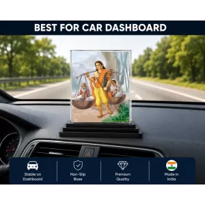 Bhima Acrylic Car Dashboard Showpiece | Double-Sided Bhima Photo Stand | 3 X 4 Inch Photo | Transparent Acrylic Frame With Black Base | Car Dashboard, Office & Table Decor (F71383) Bhima Acrylic Car Dashboard Showpiece | Double-Sided Bhima Photo Stand | 3 X 4 Inch Photo | Transparent Acrylic Frame With Black Base | Car Dashboard, Office & Table Decor (F71383)