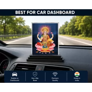 Lakshmi Acrylic Car Dashboard Showpiece | Double-Sided Lakshmi Photo Stand | 3 X 4 Inch Photo | Transparent Acrylic Frame With Black Base | Car Dashboard, Office & Table Decor (F71384) Lakshmi Acrylic Car Dashboard Showpiece | Double-Sided Lakshmi Photo Stand | 3 X 4 Inch Photo | Transparent Acrylic Frame With Black Base | Car Dashboard, Office & Table Decor (F71384)