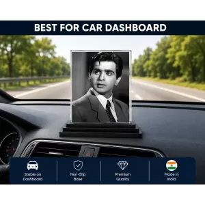 Mr. Dilip Kumar Acrylic Car Dashboard Showpiece | Double-Sided Mr. Dilip Kumar Photo Stand | 3 X 4 Inch Photo | Transparent Acrylic Frame With Black Base | Car Dashboard, Office & Table Decor (F71403) Mr. Dilip Kumar Acrylic Car Dashboard Showpiece | Double-Sided Mr. Dilip Kumar Photo Stand | 3 X 4 Inch Photo | Transparent Acrylic Frame With Black Base | Car Dashboard, Office & Table Decor (F71403)