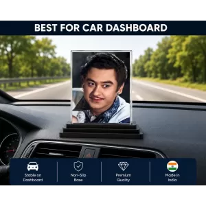 Shree Kishore Kumar Acrylic Car Dashboard Showpiece | Double-Sided Shree Kishore Kumar Photo Stand | 3 X 4 Inch Photo | Transparent Acrylic Frame With Black Base | Car Dashboard, Office & Table Decor (F71406) Shree Kishore Kumar Acrylic Car Dashboard Showpiece | Double-Sided Shree Kishore Kumar Photo Stand | 3 X 4 Inch Photo | Transparent Acrylic Frame With Black Base | Car Dashboard, Office & Table Decor (F71406)