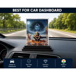 Lord Shiva Acrylic Car Dashboard Showpiece | Double-Sided Lord Shiva Photo Stand | 3 X 4 Inch Photo | Transparent Acrylic Frame With Black Base | Car Dashboard, Office & Table Decor (F71409) Lord Shiva Acrylic Car Dashboard Showpiece | Double-Sided Lord Shiva Photo Stand | 3 X 4 Inch Photo | Transparent Acrylic Frame With Black Base | Car Dashboard, Office & Table Decor (F71409)