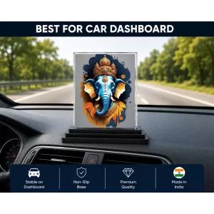 Ganesha Acrylic Car Dashboard Showpiece | Double-Sided Ganesha Photo Stand | 3 X 4 Inch Photo | Transparent Acrylic Frame With Black Base | Car Dashboard, Office & Table Decor (F71423) Ganesha Acrylic Car Dashboard Showpiece | Double-Sided Ganesha Photo Stand | 3 X 4 Inch Photo | Transparent Acrylic Frame With Black Base | Car Dashboard, Office & Table Decor (F71423)