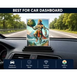 Hanuman Acrylic Car Dashboard Showpiece | Double-Sided Hanuman Photo Stand | 3 X 4 Inch Photo | Transparent Acrylic Frame With Black Base | Car Dashboard, Office & Table Decor (F71433) Hanuman Acrylic Car Dashboard Showpiece | Double-Sided Hanuman Photo Stand | 3 X 4 Inch Photo | Transparent Acrylic Frame With Black Base | Car Dashboard, Office & Table Decor (F71433)